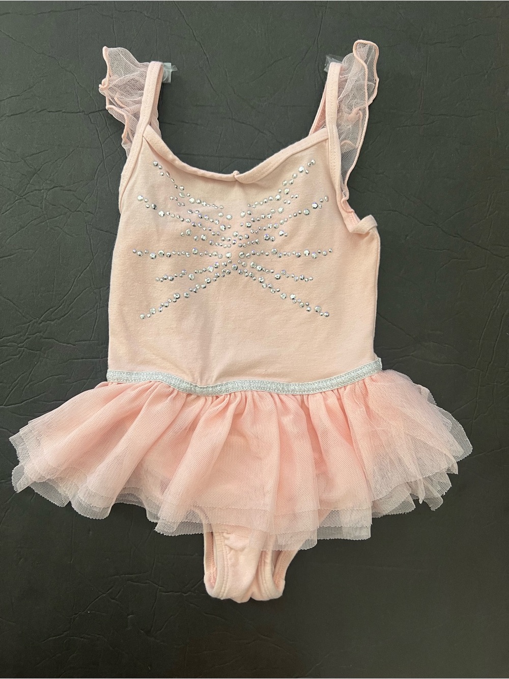 Cat&Jack Girls Pink Rhinestone Tutu Leotard Ballet Dress Size XS 4/5 Dancewear